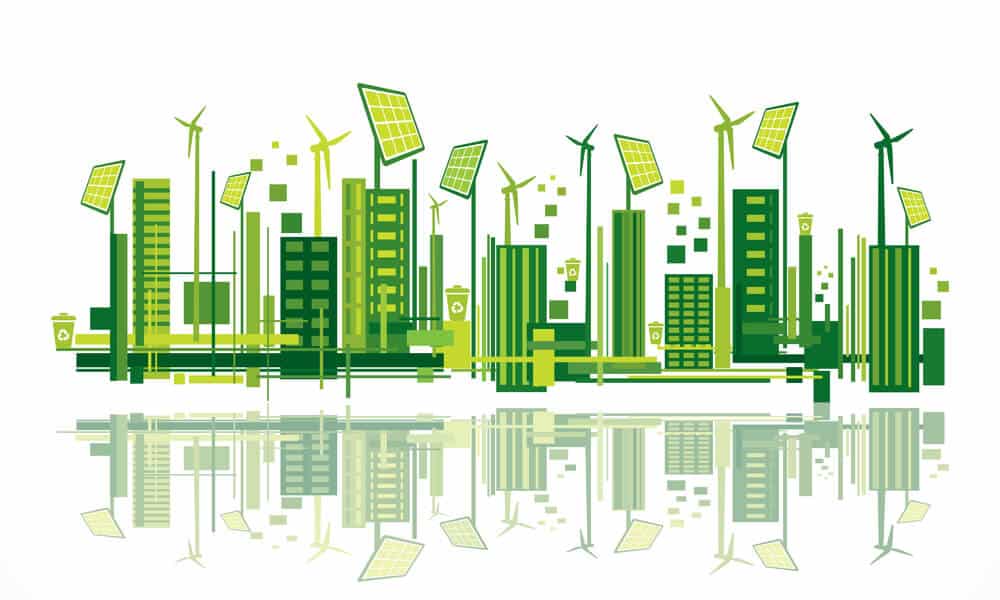 image of city using energy efficient green IT services