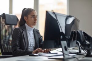 employee in office working with it partnership to have secure tech